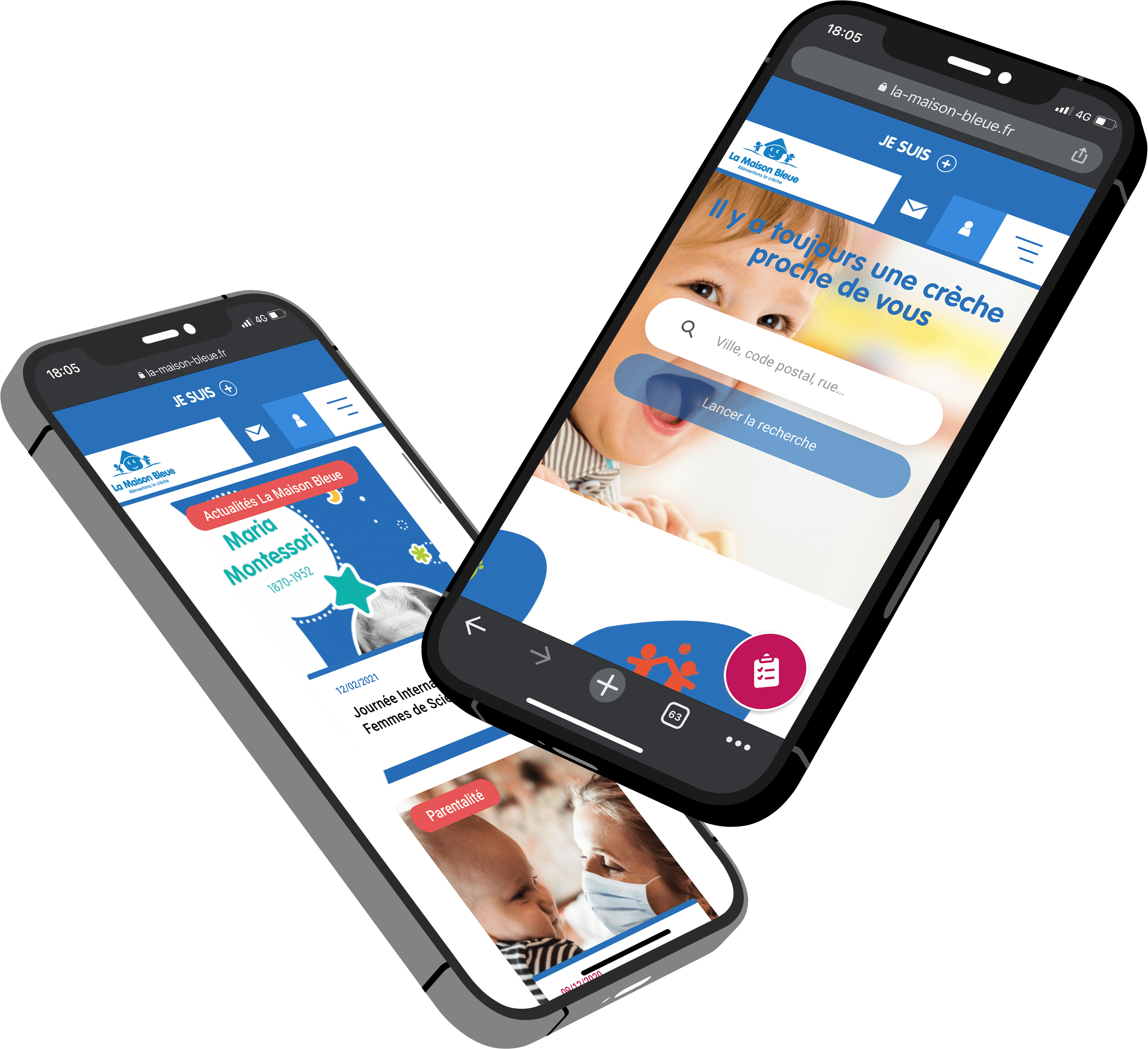 Mockup mobile maison bleue